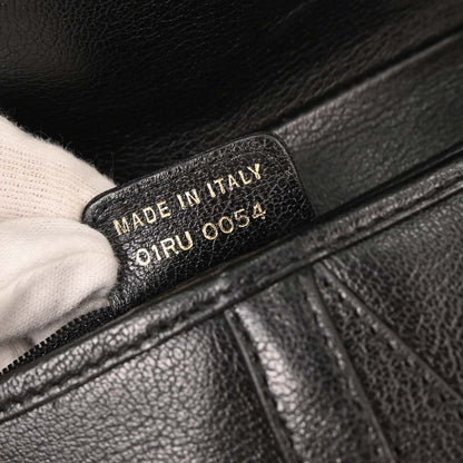 Christian Dior Black Leather Saddle Handbag