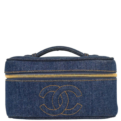 Chanel Blue Denim Vanity Handbag