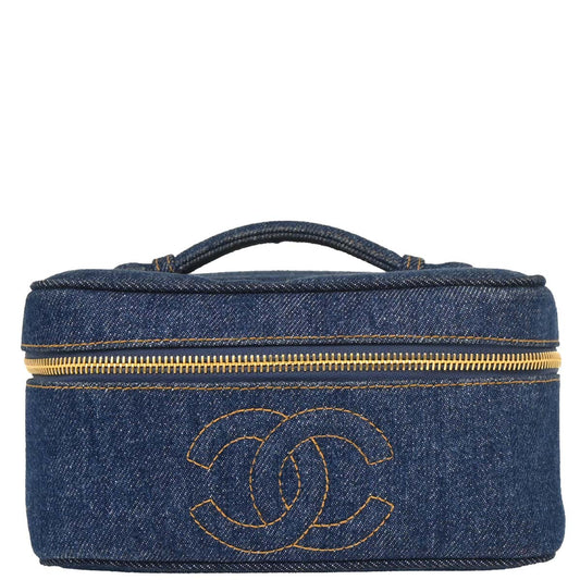 Chanel Blue Denim Vanity Handbag