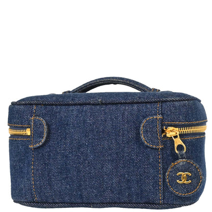 Chanel Blue Denim Vanity Handbag