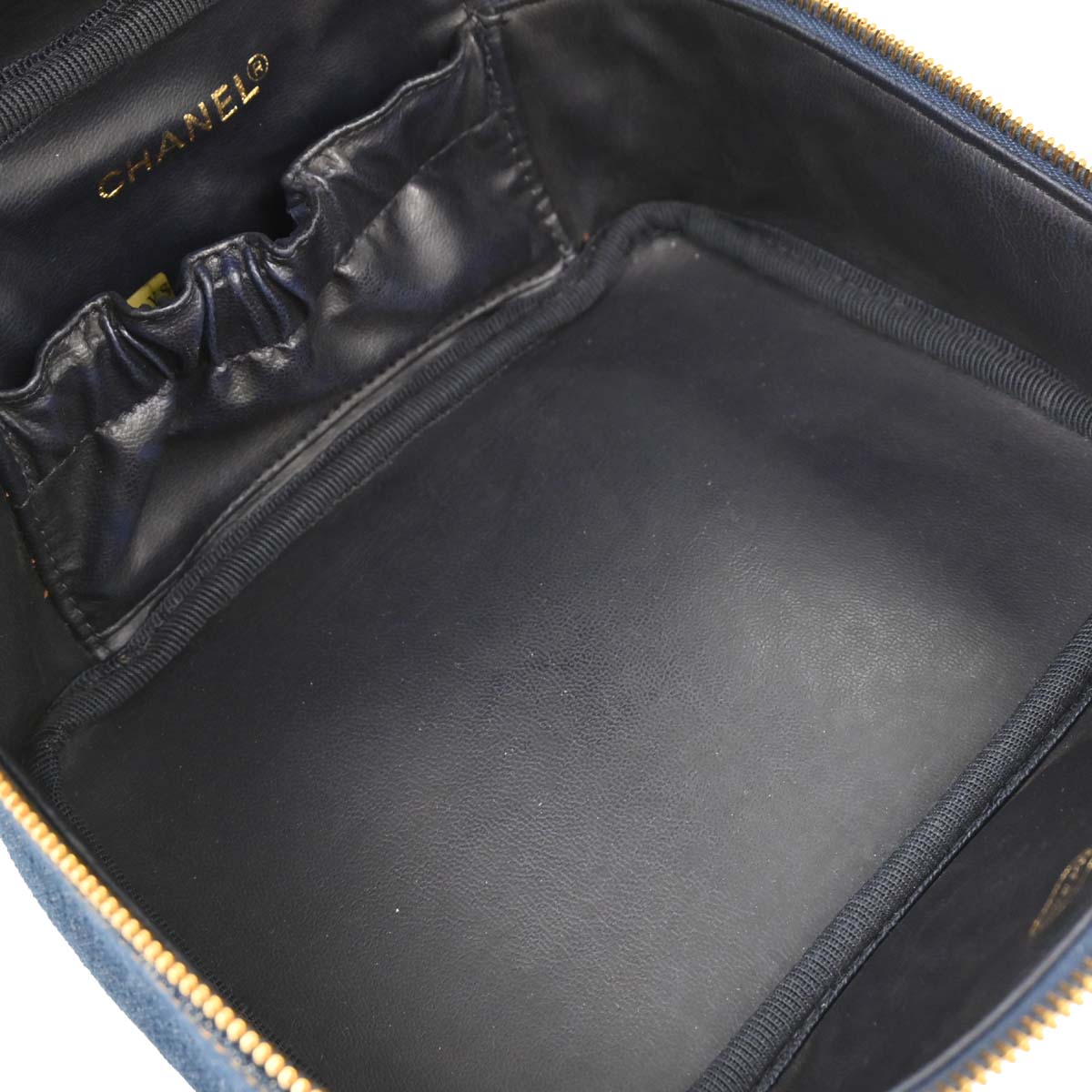 Chanel Blue Denim Vanity Handbag