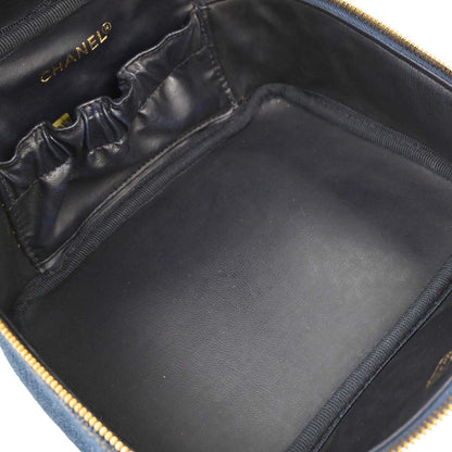 Chanel Blue Denim Vanity Handbag