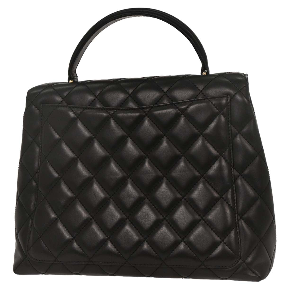 Chanel Black Lambskin Top Handle Handbag