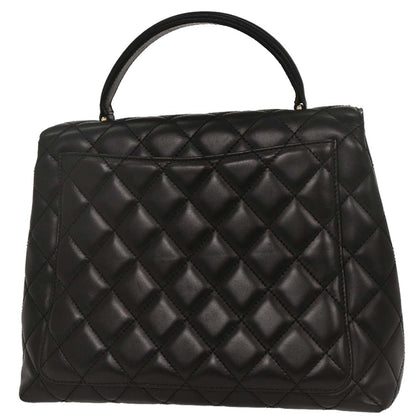 Chanel Black Lambskin Top Handle Handbag