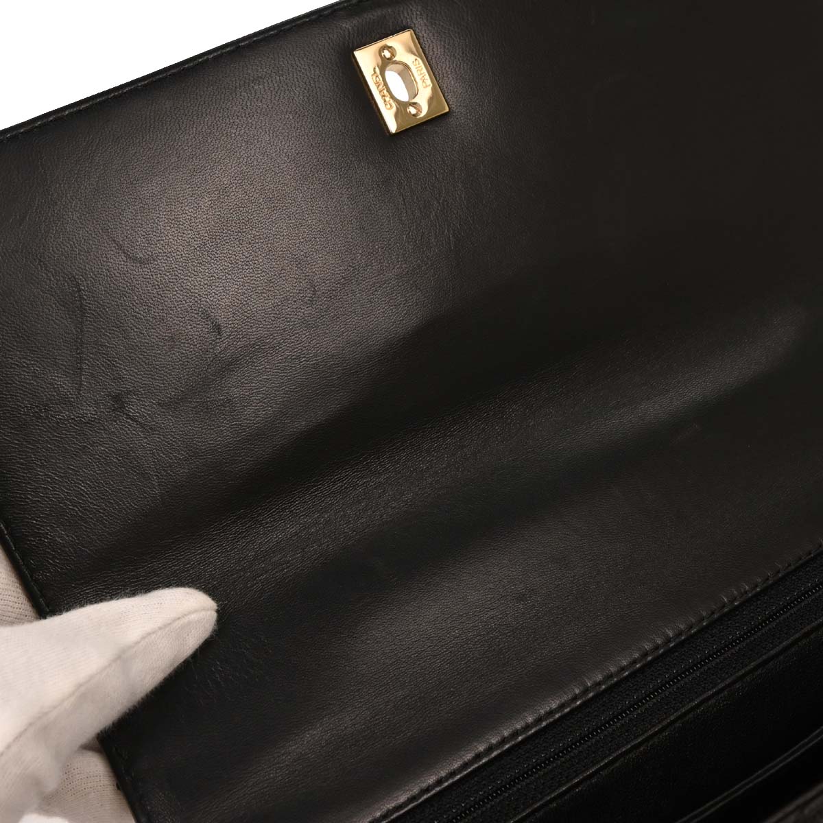 Chanel Black Lambskin Top Handle Handbag