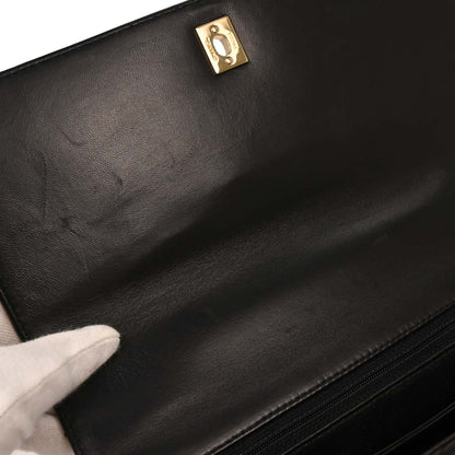 Chanel Black Lambskin Top Handle Handbag