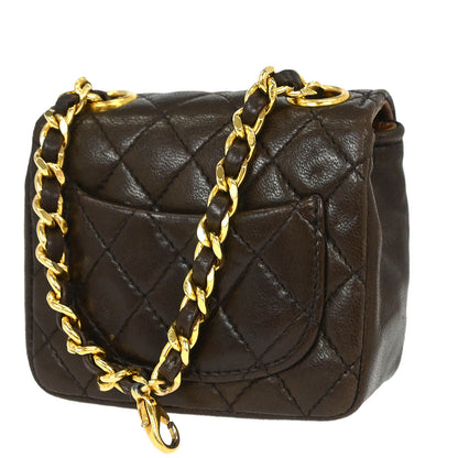Chanel Brown Lambskin Classic Flap Micro Bum Belt Bag