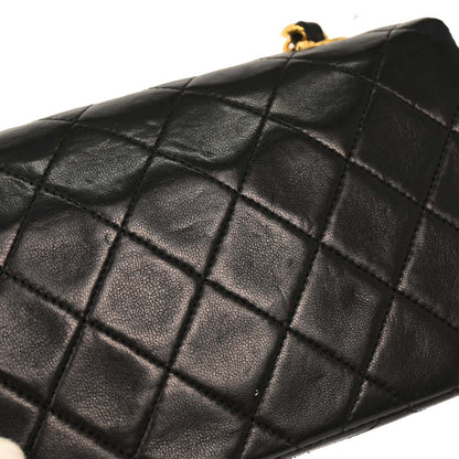 Chanel Black Lambskin Turnlock Mini Full Flap Shoulder Bag