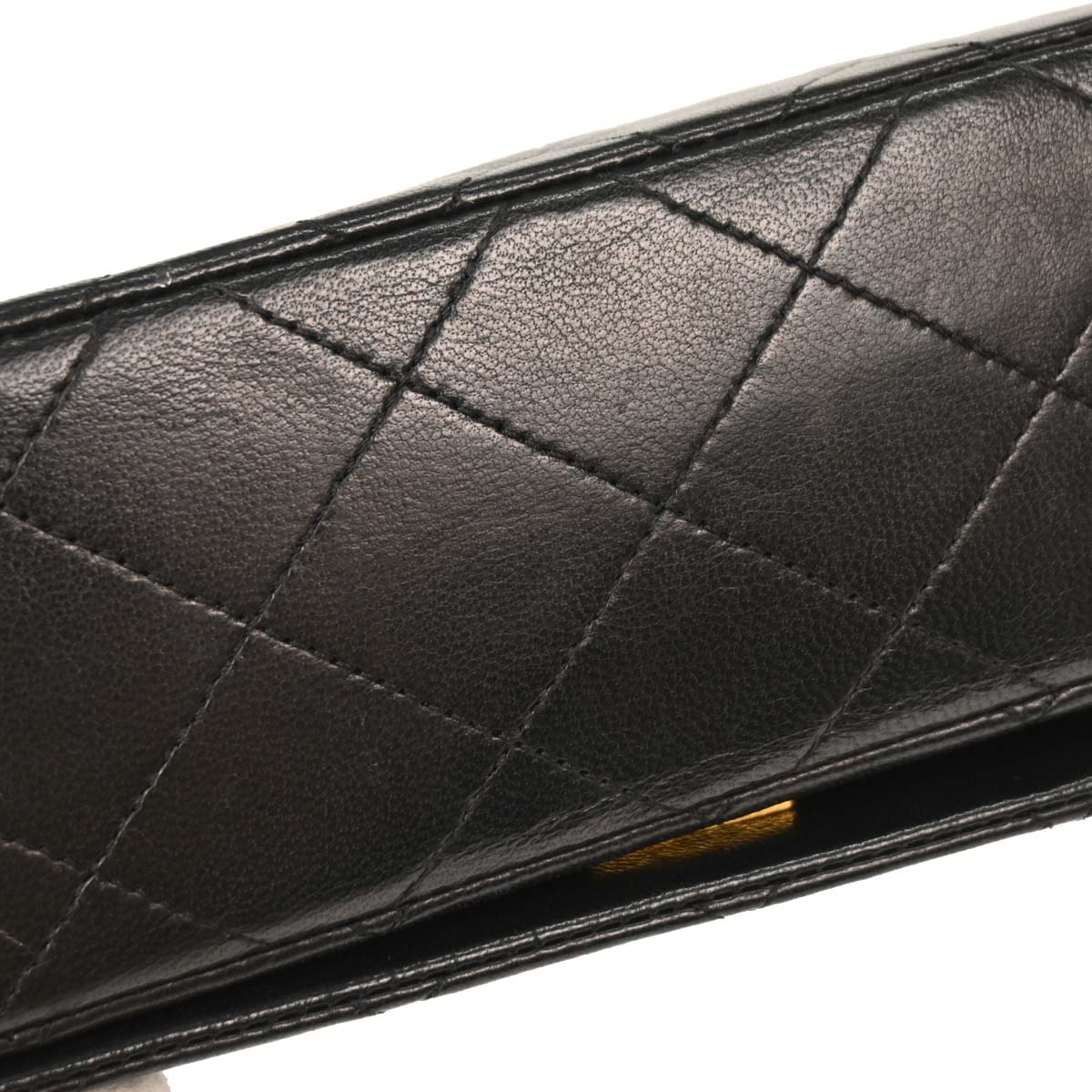 Chanel Black Lambskin Turnlock Mini Full Flap Shoulder Bag