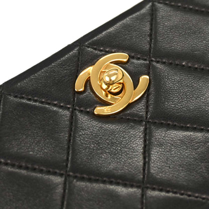 Chanel Black Lambskin Turnlock Mini Full Flap Shoulder Bag