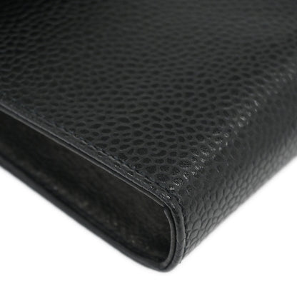 Chanel Black Caviar Cigarette Case Key Holder Small Good