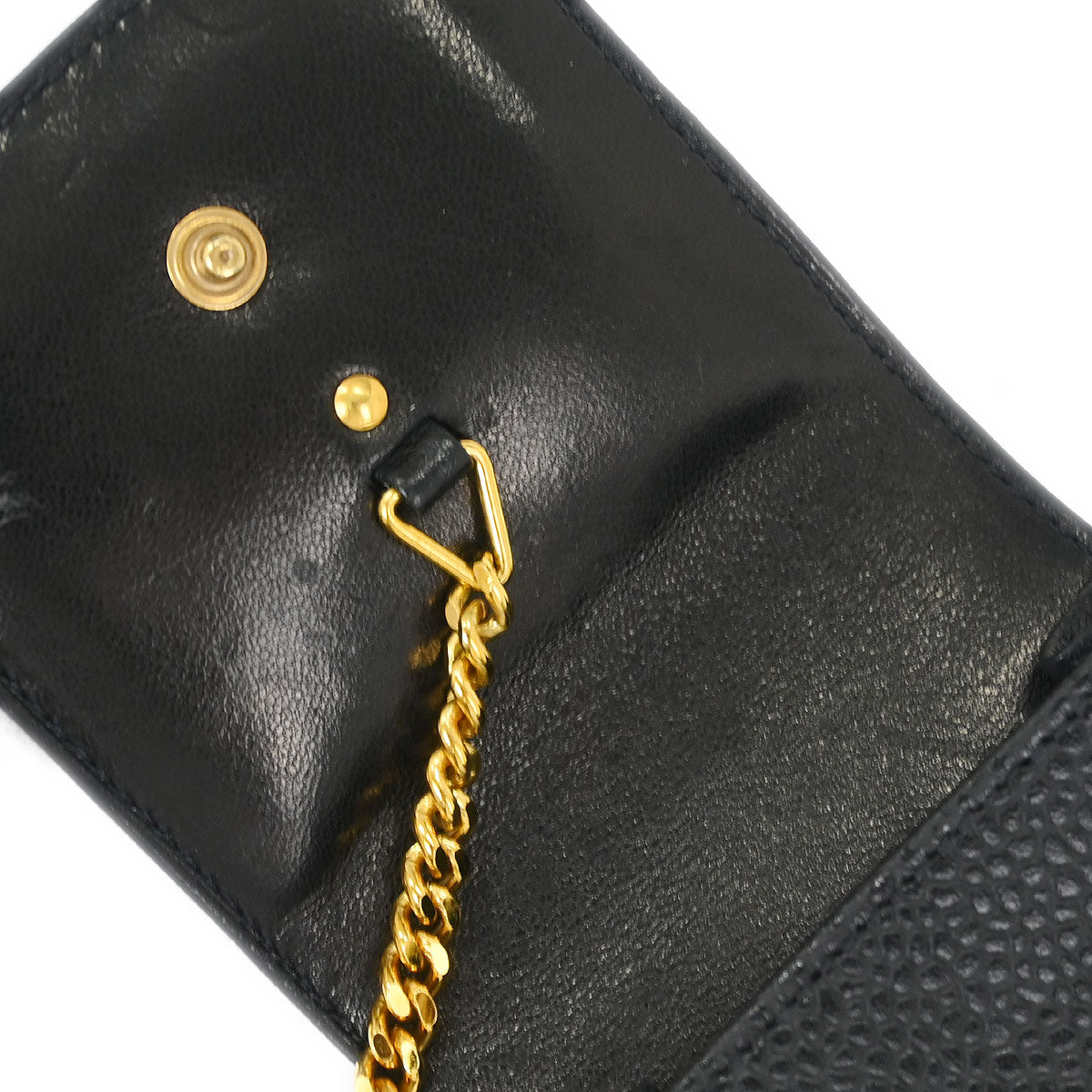 Chanel Black Caviar Cigarette Case Key Holder Small Good