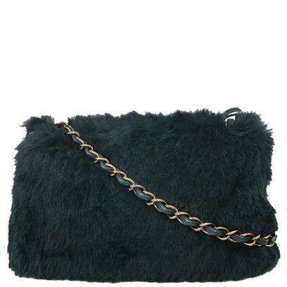 Chanel Blue Fur Chain Shoulder Bag