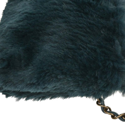 Chanel Blue Fur Chain Shoulder Bag