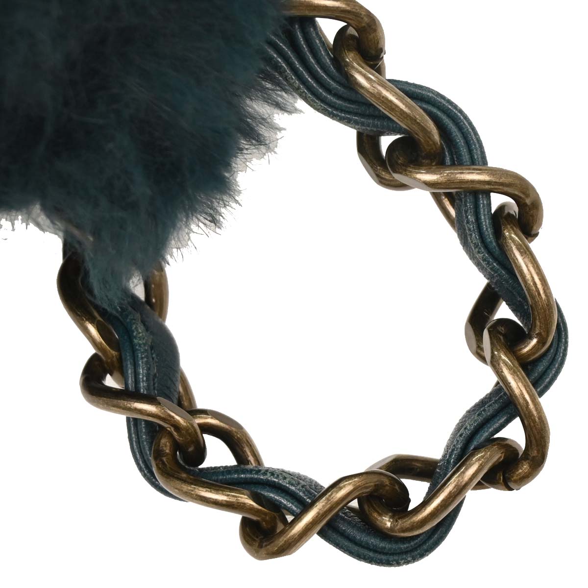 Chanel Blue Fur Chain Shoulder Bag