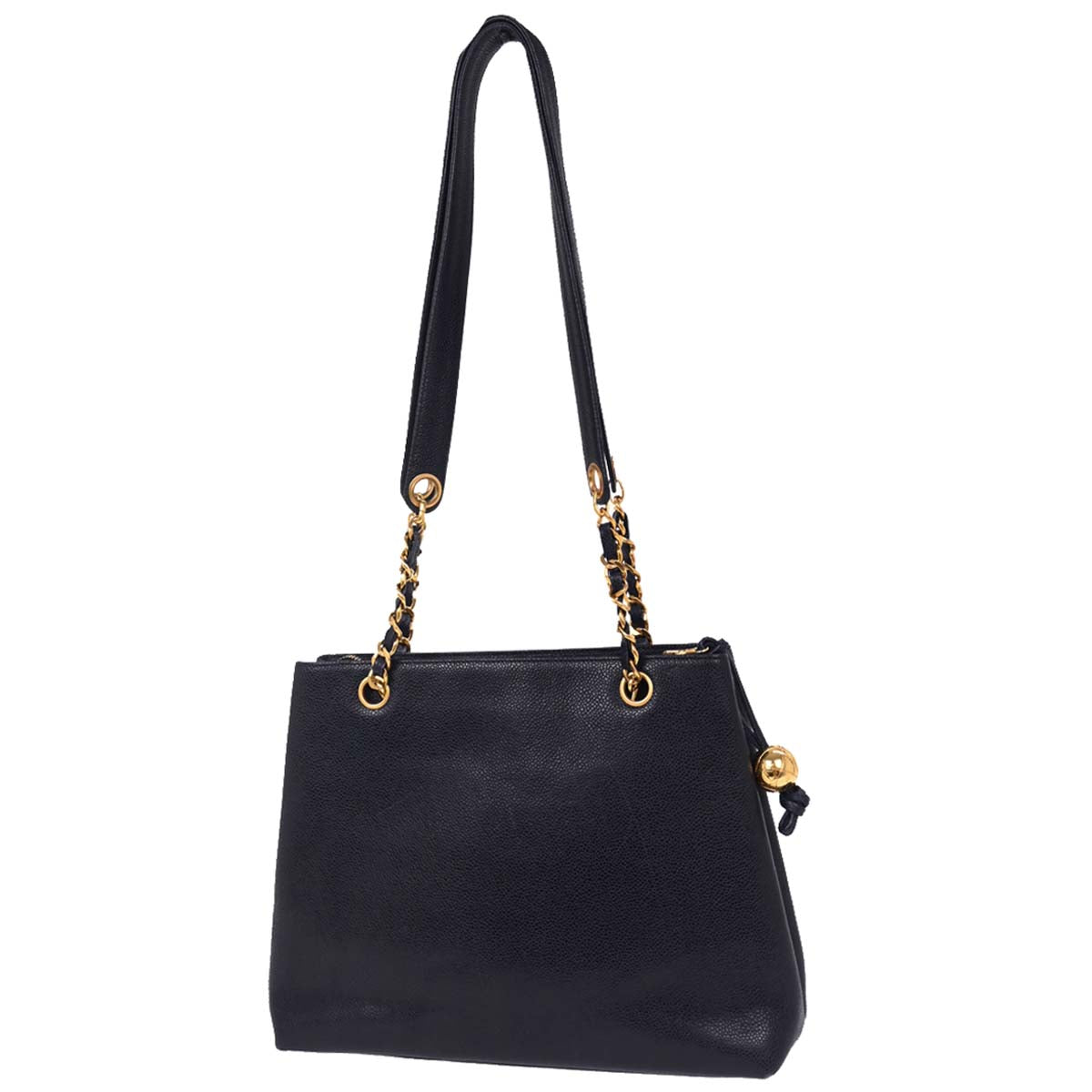 Chanel Navy Caviar Shoulder Tote Bag