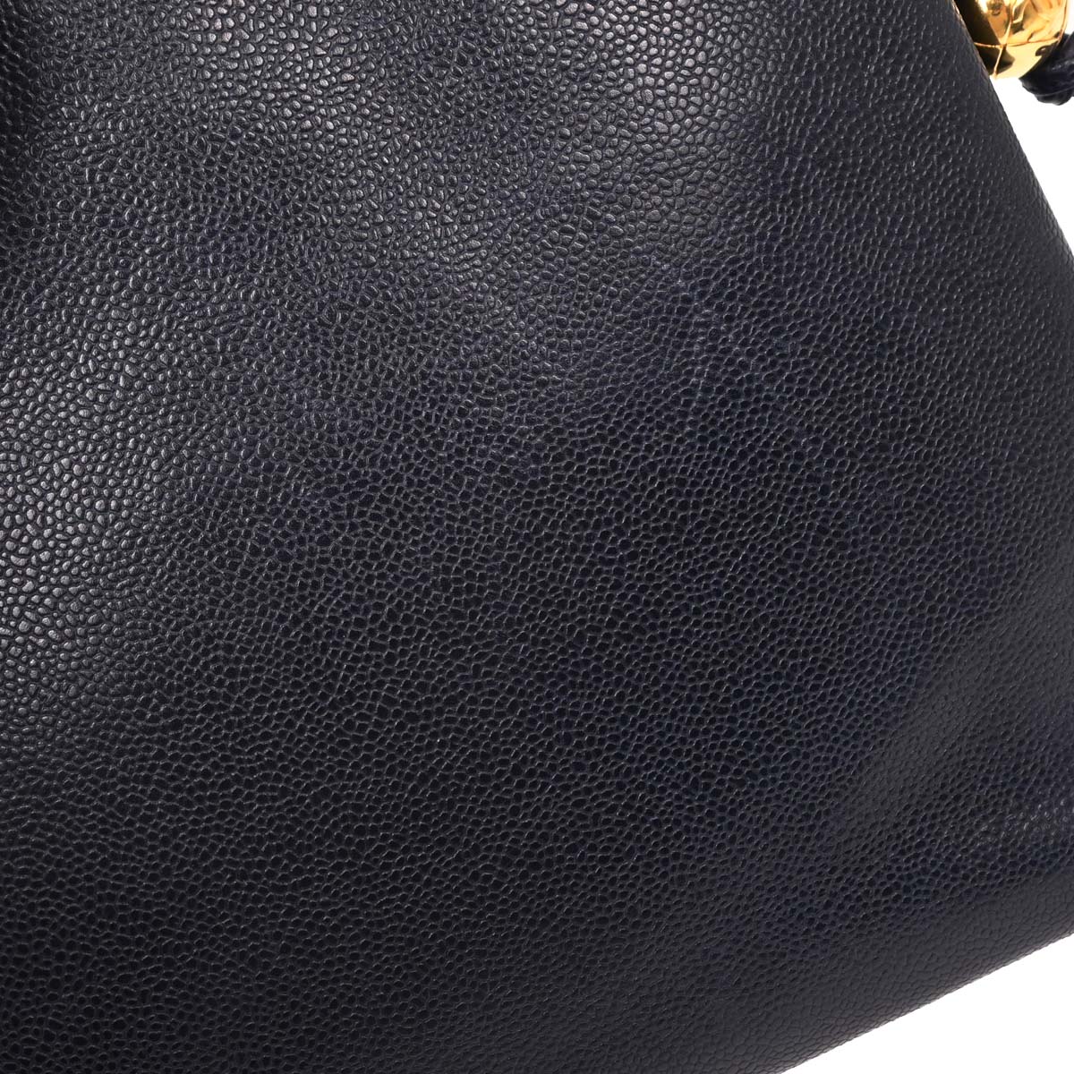 Chanel Navy Caviar Shoulder Tote Bag