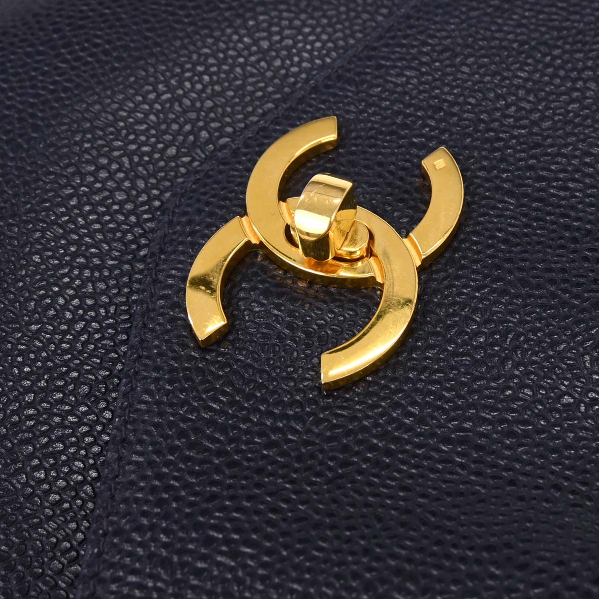 Chanel Navy Caviar Shoulder Tote Bag