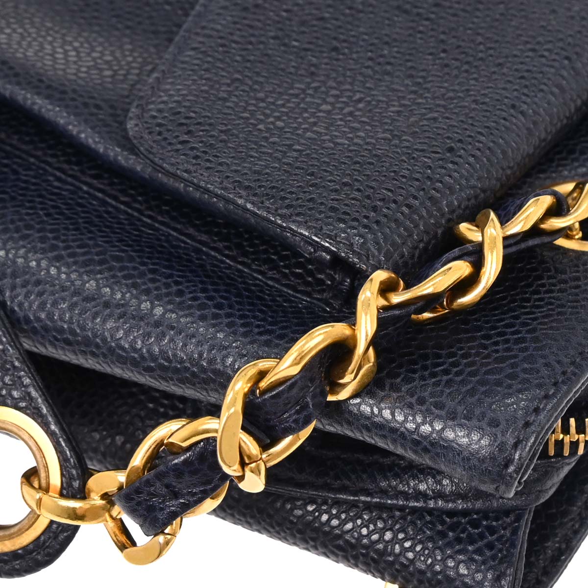 Chanel Navy Caviar Shoulder Tote Bag