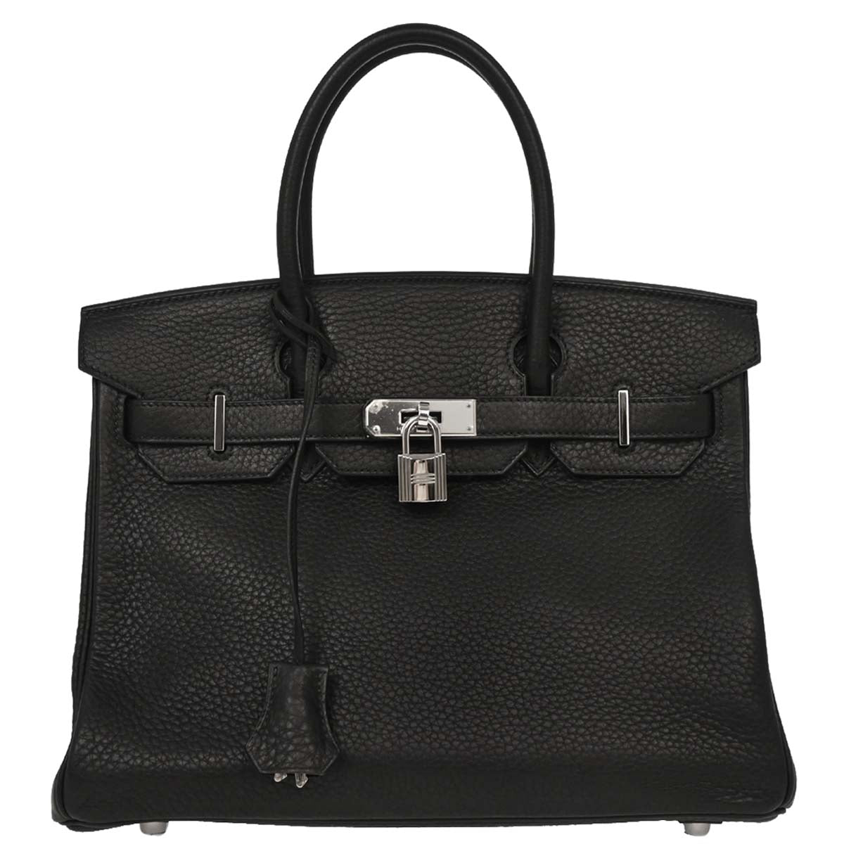 Hermes Black Taurillon Clemence Birkin 30 Handbag