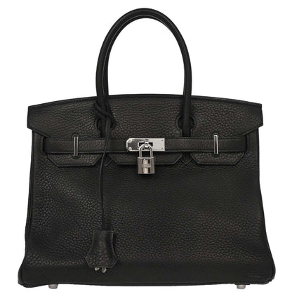 Hermes Black Taurillon Clemence Birkin 30 Handbag