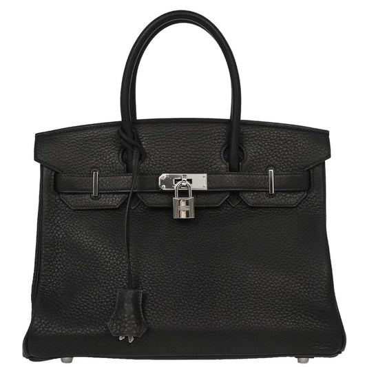 Hermes Black Taurillon Clemence Birkin 30 Handbag