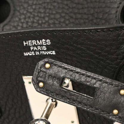 Hermes Black Taurillon Clemence Birkin 30 Handbag