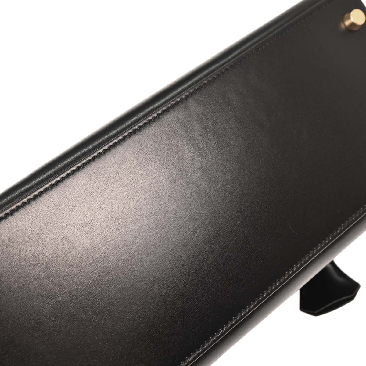 Hermes Black Box Calf Kelly 28 Retourne 2way Shoulder Handbag