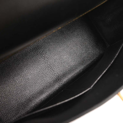 Hermes Black Box Calf Kelly 28 Retourne 2way Shoulder Handbag