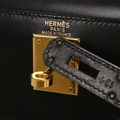 Hermes Black Box Calf Kelly 28 Retourne 2way Shoulder Handbag
