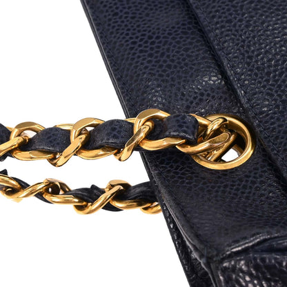 Chanel Navy Caviar Triple CC Shoulder Tote Bag
