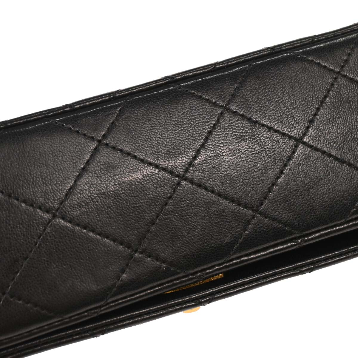 Chanel Black Lambskin Turnlock Mini Full Flap Shoulder Bag