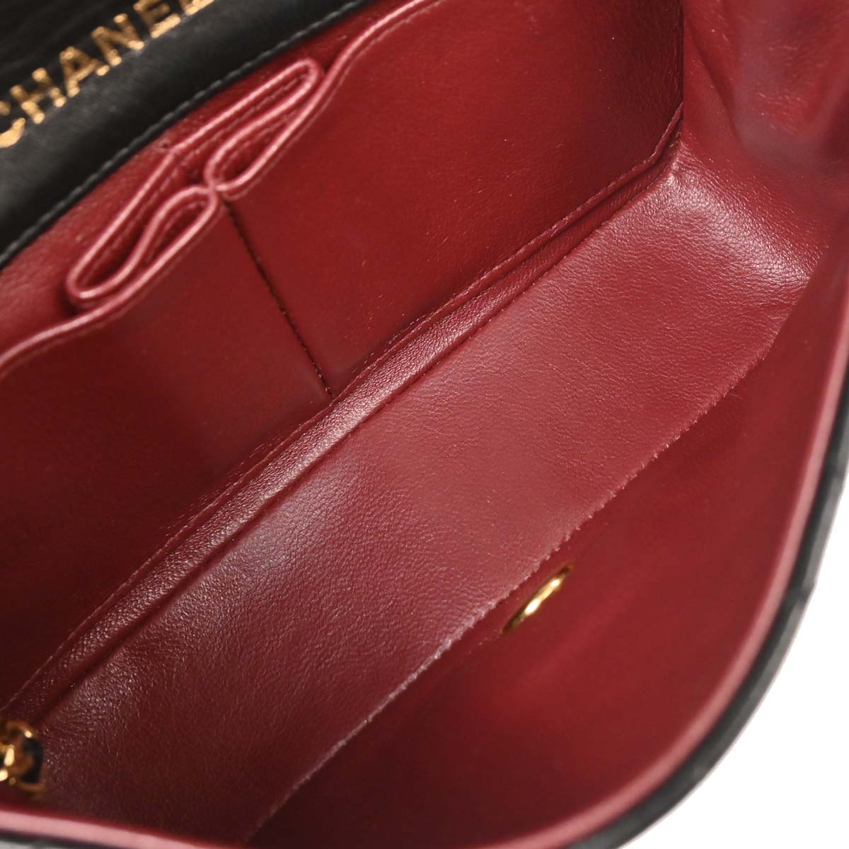 Chanel Black Lambskin Turnlock Mini Full Flap Shoulder Bag