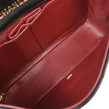 Chanel Black Lambskin Turnlock Mini Full Flap Shoulder Bag