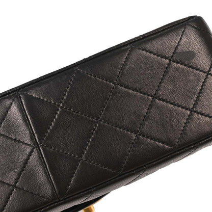Chanel Black Lambskin Tall Medium Classic Double Flap Shoulder Bag