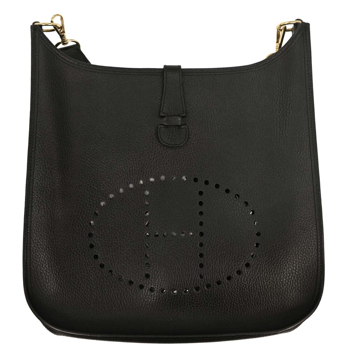 Hermes Black Ardennes Evelyne 1 GM Shoulder Bag
