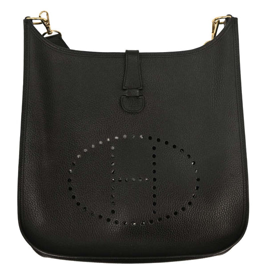 Hermes Black Ardennes Evelyne 1 GM Shoulder Bag