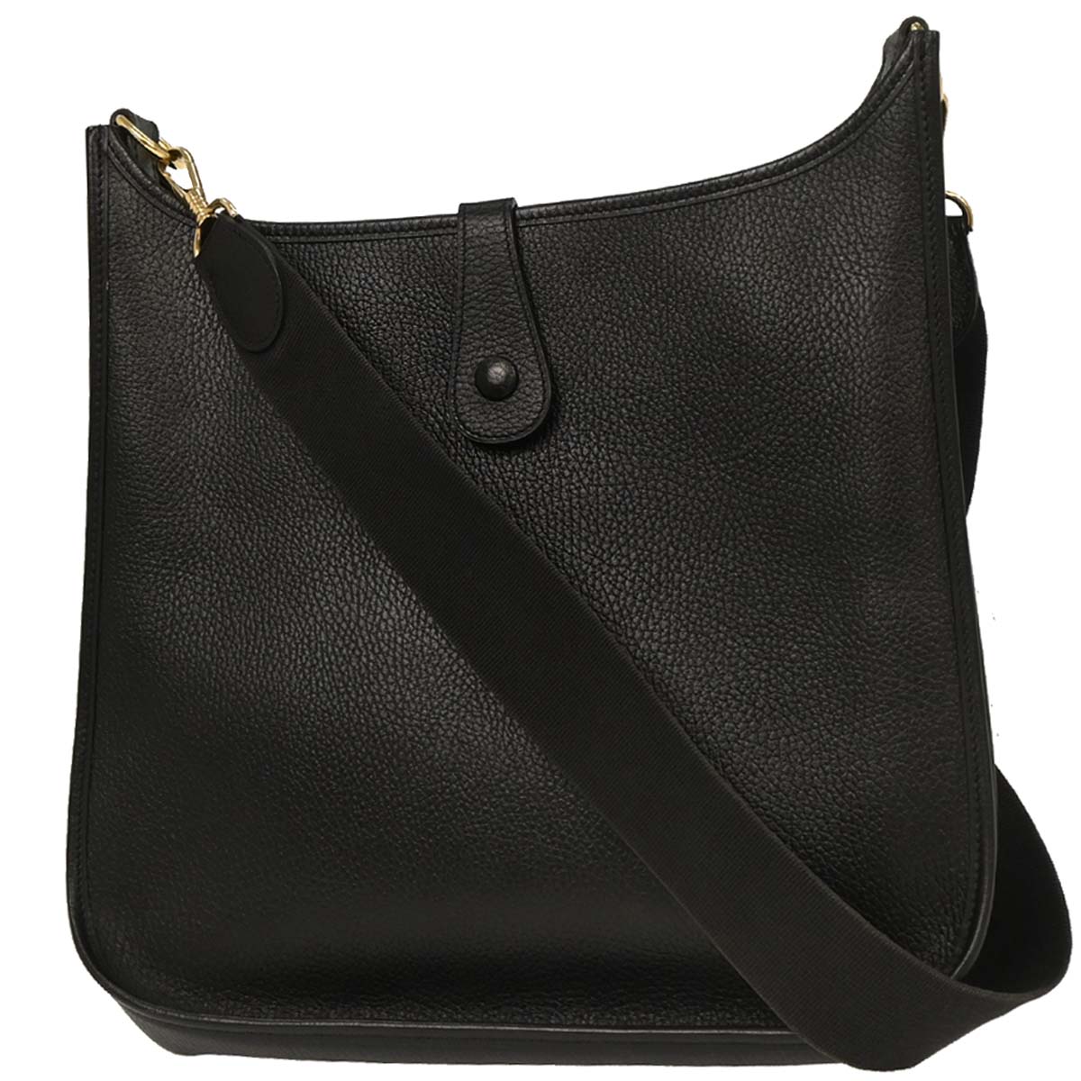Hermes Black Ardennes Evelyne 1 GM Shoulder Bag
