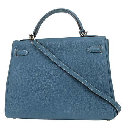 Hermes Blue Jean Togo Kelly 32 Retourne 2way Shoulder Handbag