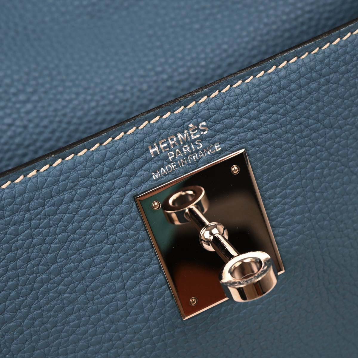 Hermes Blue Jean Togo Kelly 32 Retourne 2way Shoulder Handbag