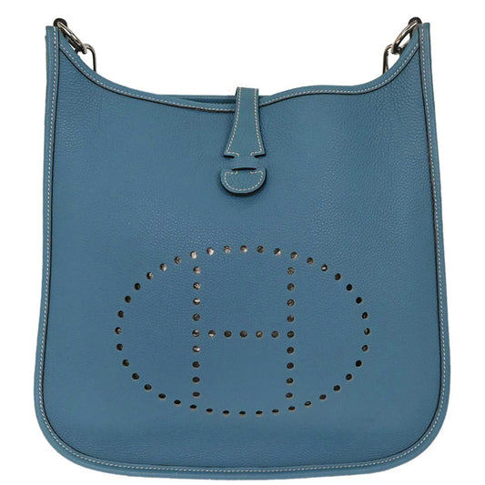 Hermes Blue Jean Togo Evelyne 1 PM Shoulder Bag