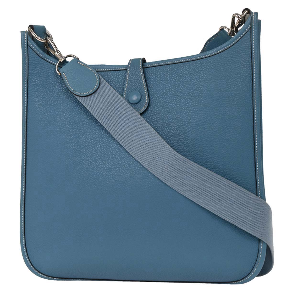 Hermes Blue Jean Togo Evelyne 1 PM Shoulder Bag