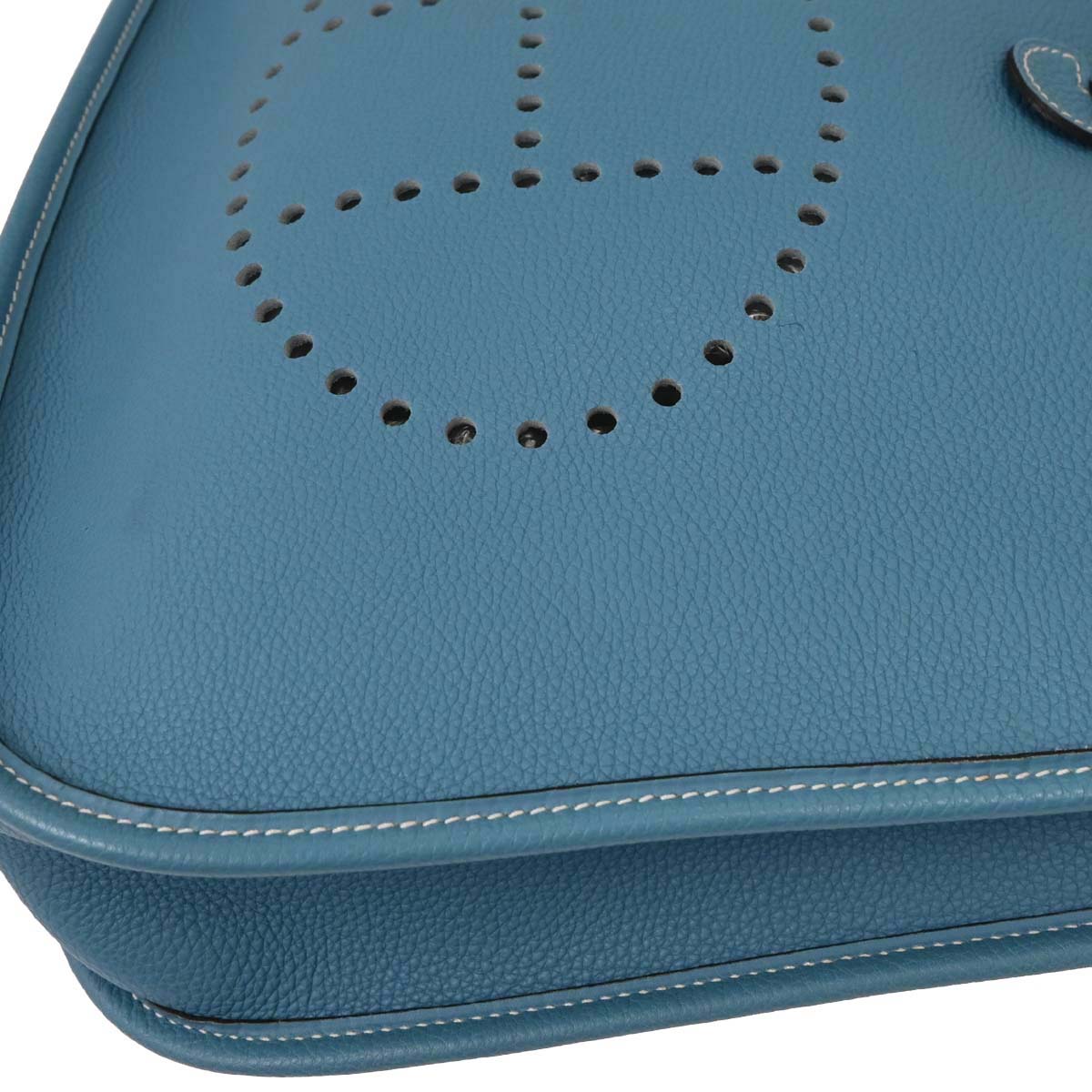 Hermes Blue Jean Togo Evelyne 1 PM Shoulder Bag
