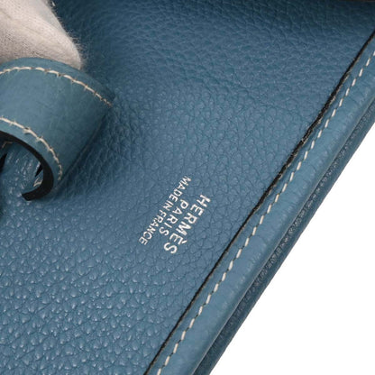 Hermes Blue Jean Togo Evelyne 1 PM Shoulder Bag