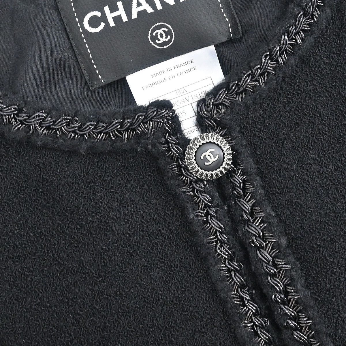 Chanel Single Breasted Jacket Black #36