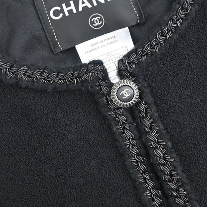 Chanel Single Breasted Jacket Black #36
