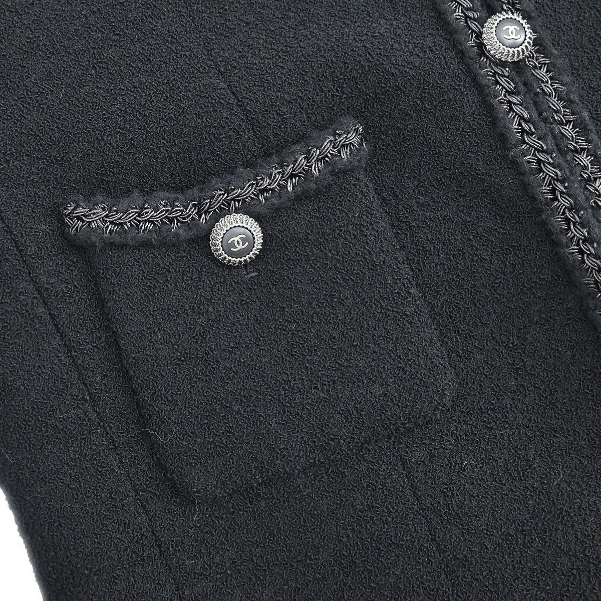 Chanel Single Breasted Jacket Black #36