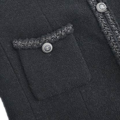 Chanel Single Breasted Jacket Black #36