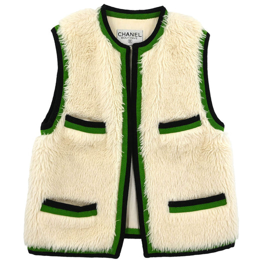 Chanel Sleeveless Vest Jacket White