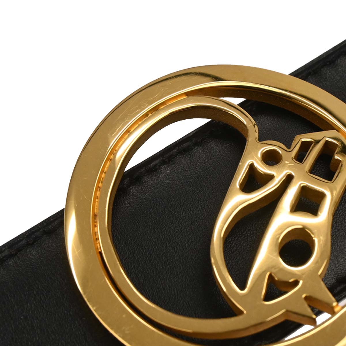 Hermes Black Box Calf Cheval Horse Buckle Belt #70 Small Good